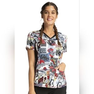 Cherokee Tooniforms Marvel Scrub Top